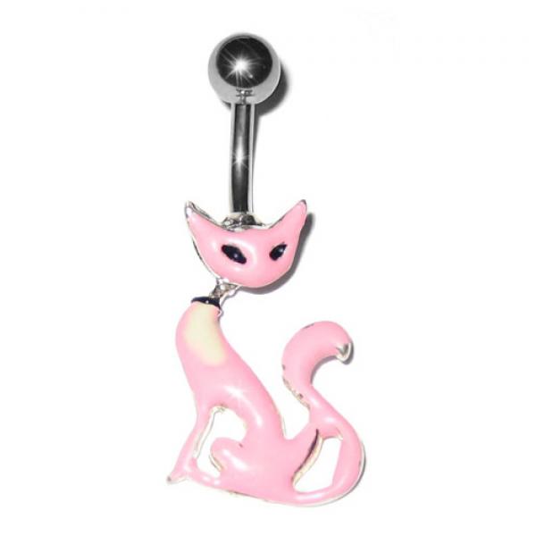 Bauchnabelpiercing - Kittenbell Pink Cat