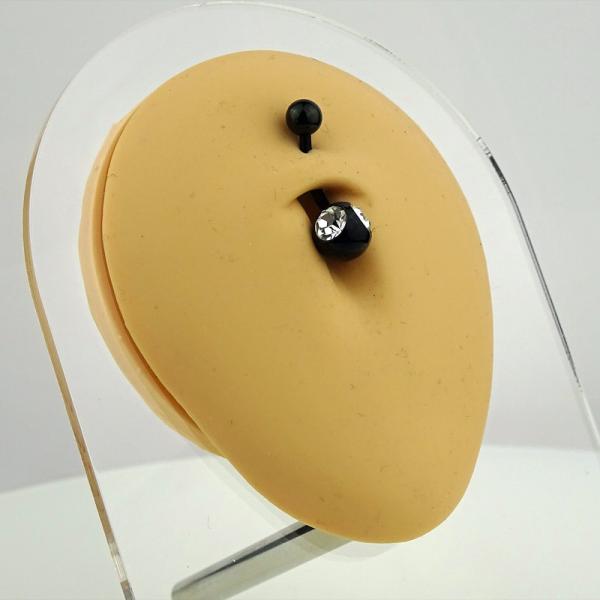 Steel Blackline® Double Stone Bauchnabel Bananabell weiß