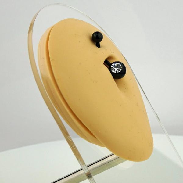Steel Blackline® Double Stone Bauchnabel Bananabell weiß