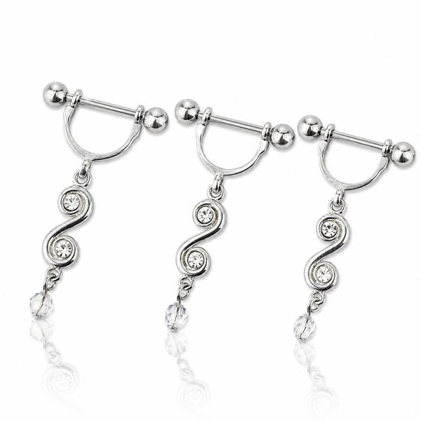 Nipple Shield - Brustpiercing mit Bügel und Anhänger