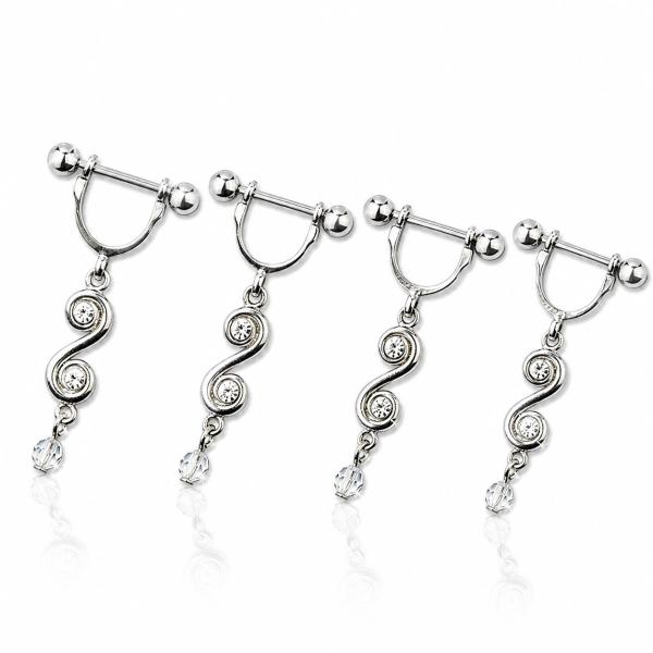 Nipple Shield - Brustpiercing mit Bügel und Anhänger
