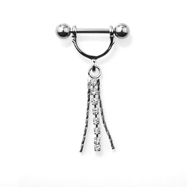 Nipple Shield - Brustpiercing mit Bügel und Anhänger 10 mm