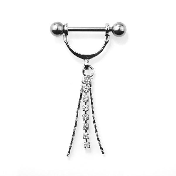 Nipple Shield - Brustpiercing mit Bügel und Anhänger