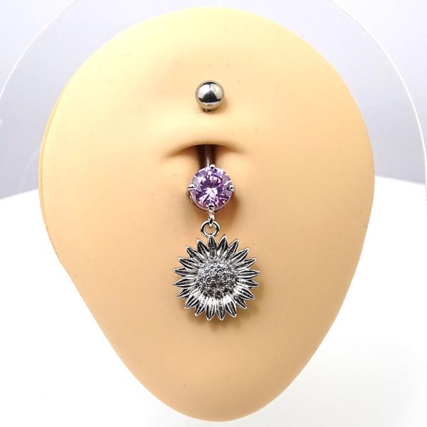 Bauchnabelpiercing Sonnenblume