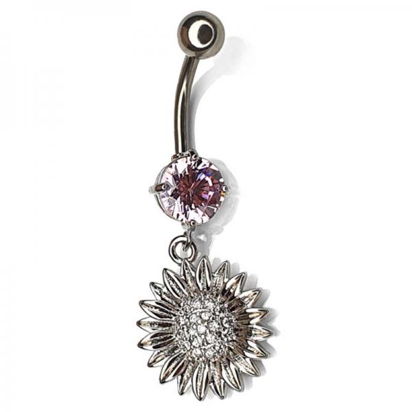 Bauchnabelpiercing Sonnenblume