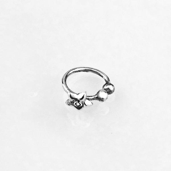Silver Nose Ring Jewelled Star