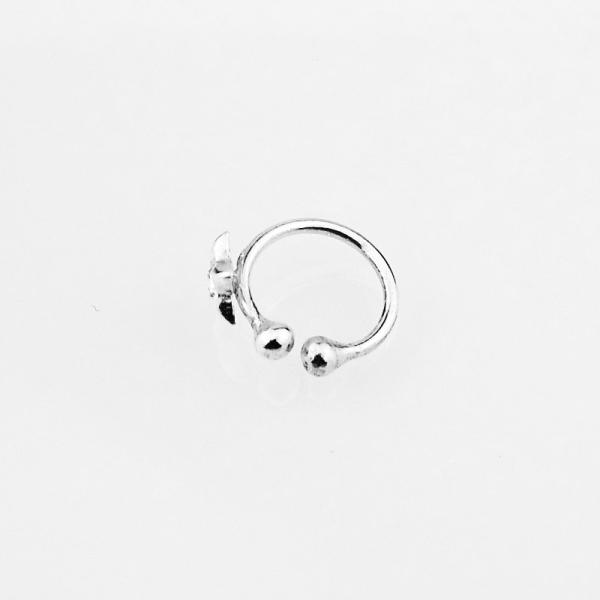 Silver Nose Ring Jewelled Star