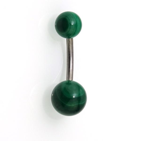 Bauchnabelbanane mit Gemstone-Kugeln aus Halbedelstein Malachit