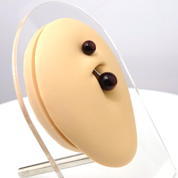 Bauchnabelbanane mit Gemstone-Kugeln aus Halbedelstein Rotes Tigerauge
