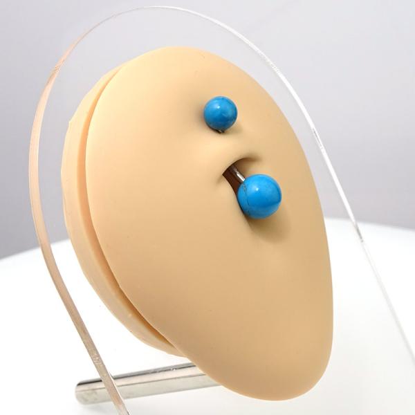 Bauchnabelbanane mit Gemstone-Kugeln Halbedelstein Türkis