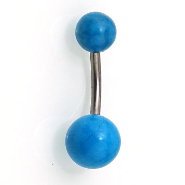 Bauchnabelbanane mit Gemstone-Kugeln Halbedelstein Türkis