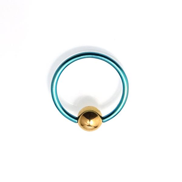 Titan Klemmkugelring mit Hämatitkugel violett