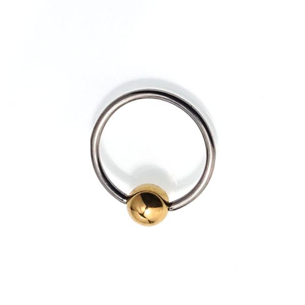 Titan Klemmkugelring mit Hämatitkugel violett