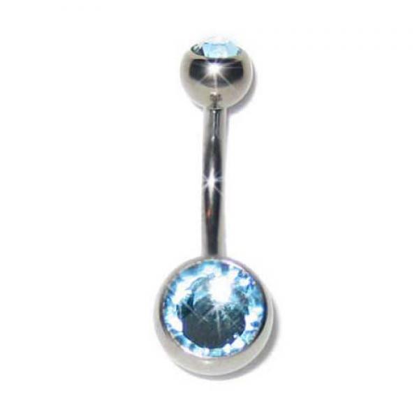 Titanium Double Jewelled Bauchnabelstecker