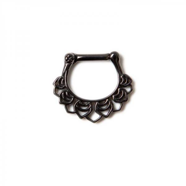 Septum Clicker Floral Black  -  Nasenring