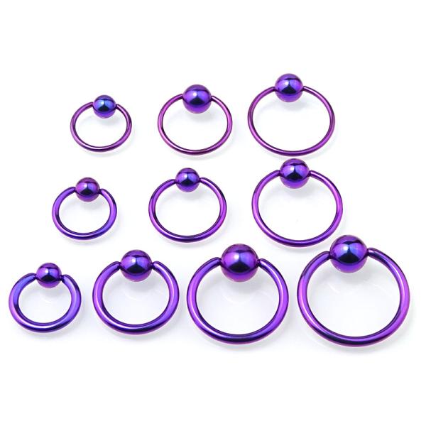 Titan Klemmkugelring mit TitankugelViolett