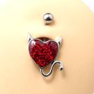 Steel Glitter Herz Bauchnabelbanane