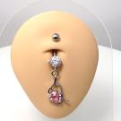 Bauchnabelpiercing mit Kristall und Anhänger