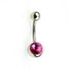 Bauchnabelpiercing mit Kristall Pink