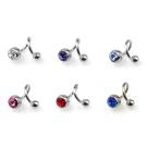 Bauchnabelpiercing Spirale mit Kristall
