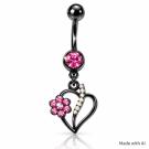 Nabelpiercing mit Kristalle in schwarz