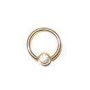 BCR Goldstyle - goldfarbener Piercingring mit Kristall