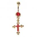 Nabelpiercing Gold-Style Kreuz