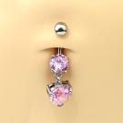 Luxus- Bauchnabelpiercing mit 2 Kristalle