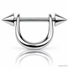 Brustpiercing - Barbell mit Kegel und Bügel
