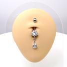 Luxus- Bauchnabelpiercing mit 2 Kristalle