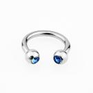 Circular Barbell mit 2 Kristalle