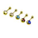Titan Zircon Bauchnabel Piercing mit Kristall