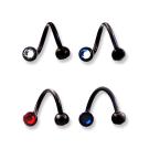 Titan Black Body Spiral mit Kristalle