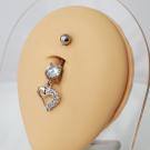 Bauchnabelpiercing Glitzerherz