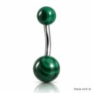 Bauchnabelbanane mit Gemstone-Kugeln aus Halbedelstein Malachit