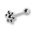 Zungenpiercing "Raumschiff" mit 5, 6 oder 8 mm Hauptkugel